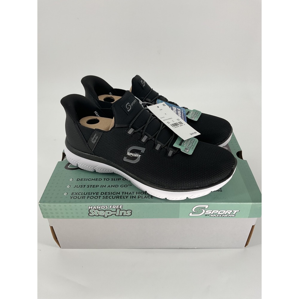 S Sport by Skechers Syrka Womens Vegan Hands Free Step-Ins Black Sneakers Size 8